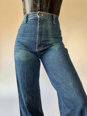 Vintage 1970s Embroidered Jeans (XS)
