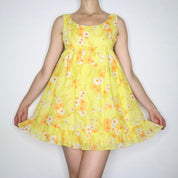 Yellow Babydoll Mini Dress (XS-S)