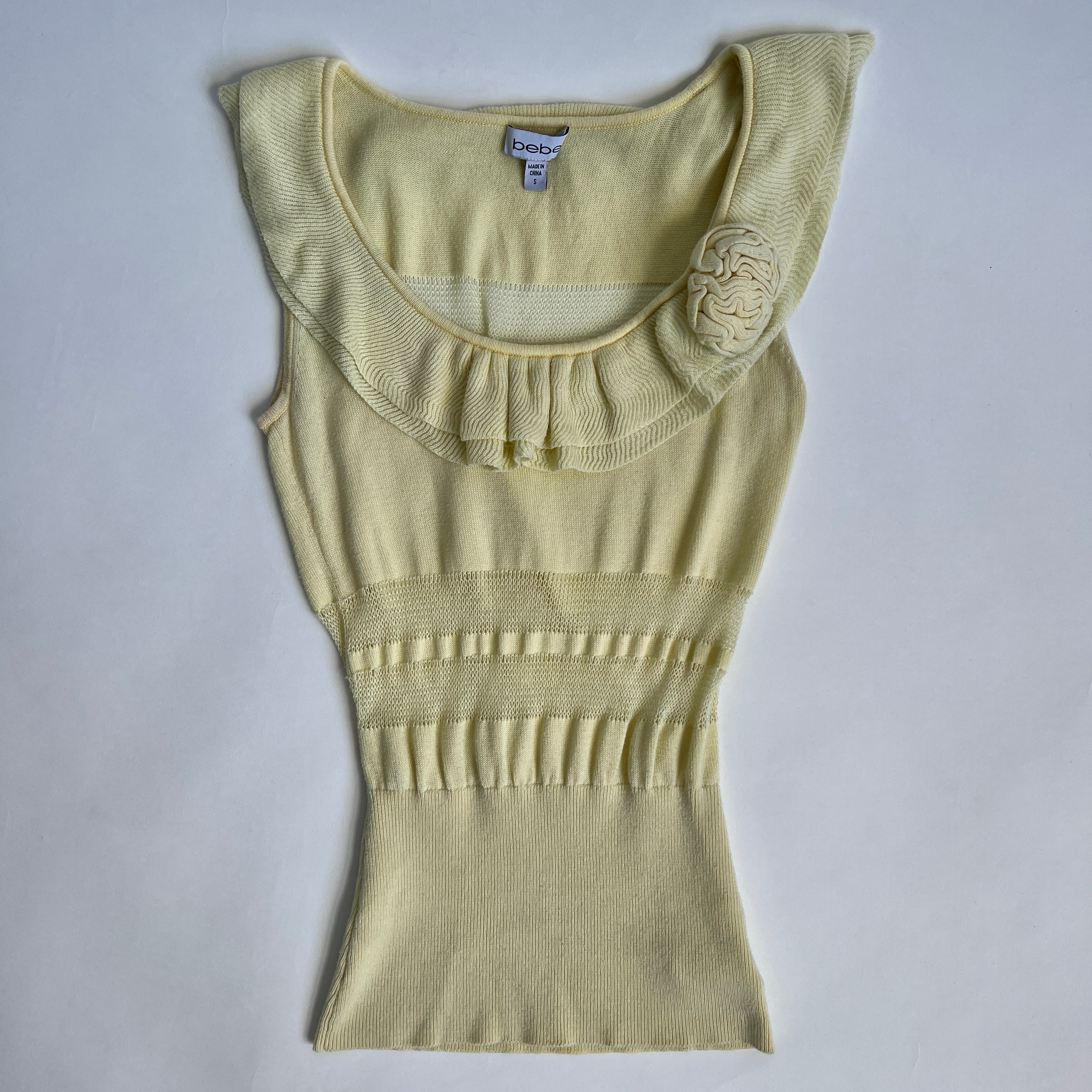 00s yellow Bebe knit S
