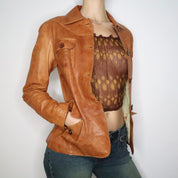 Brown Italian Leather Jacket (Small)