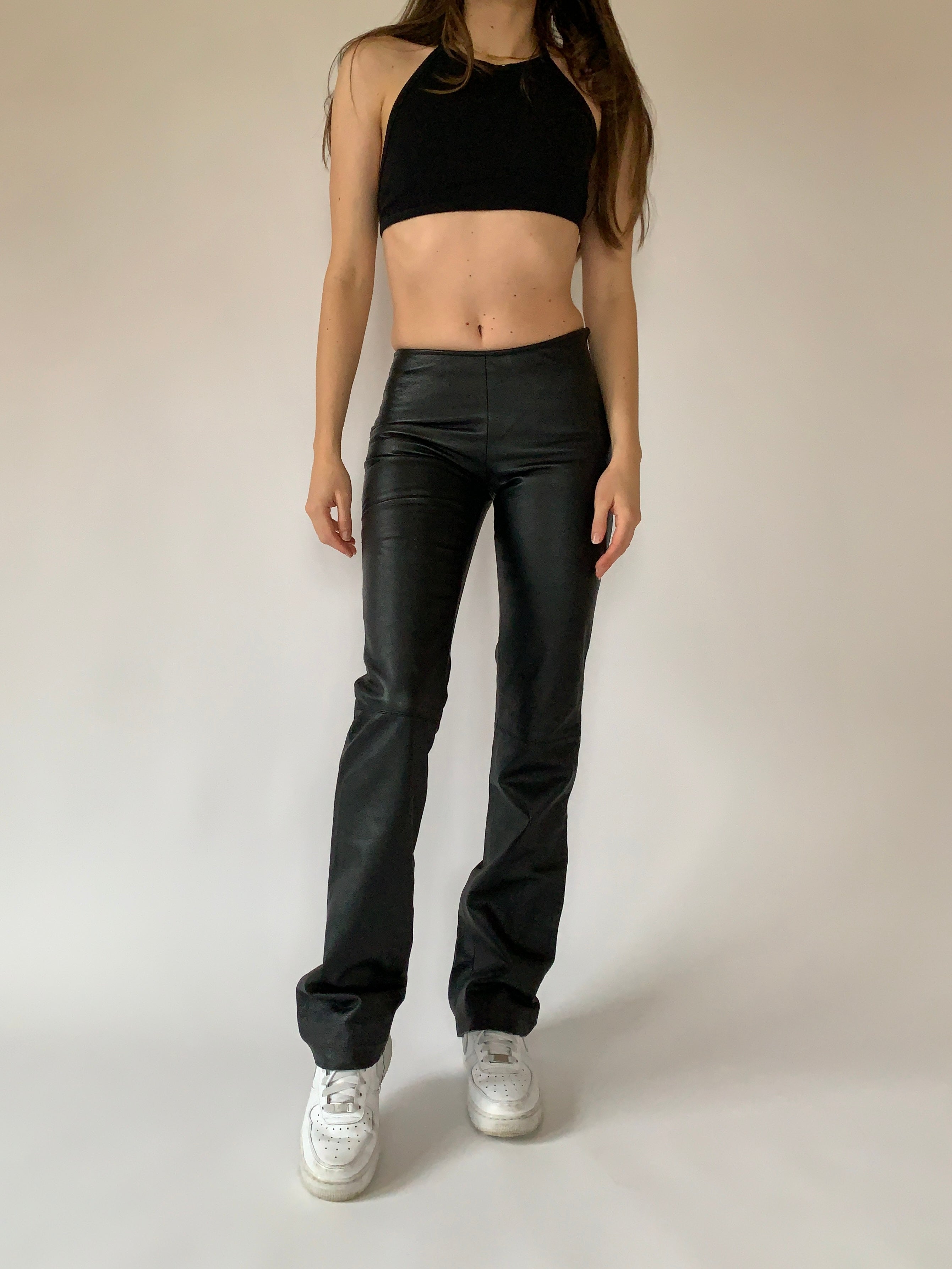 Vintage Low Rise Leather Pants