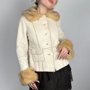 Vintage Faux Fur Trim Coat (S)