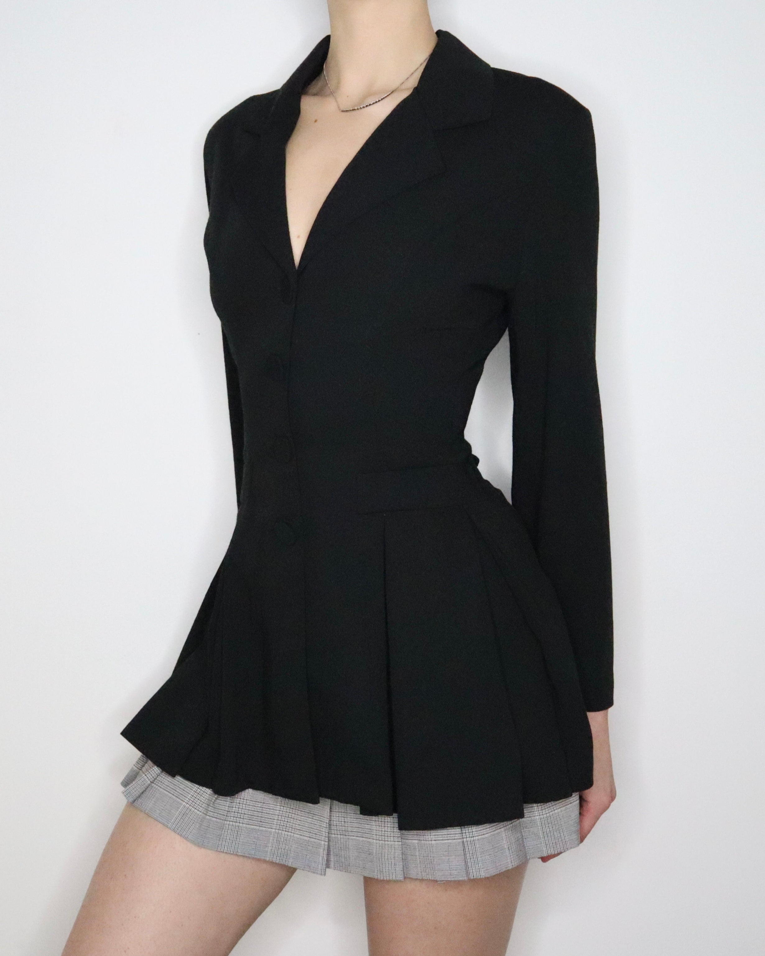 Black Blazer Blouse (S-M) 