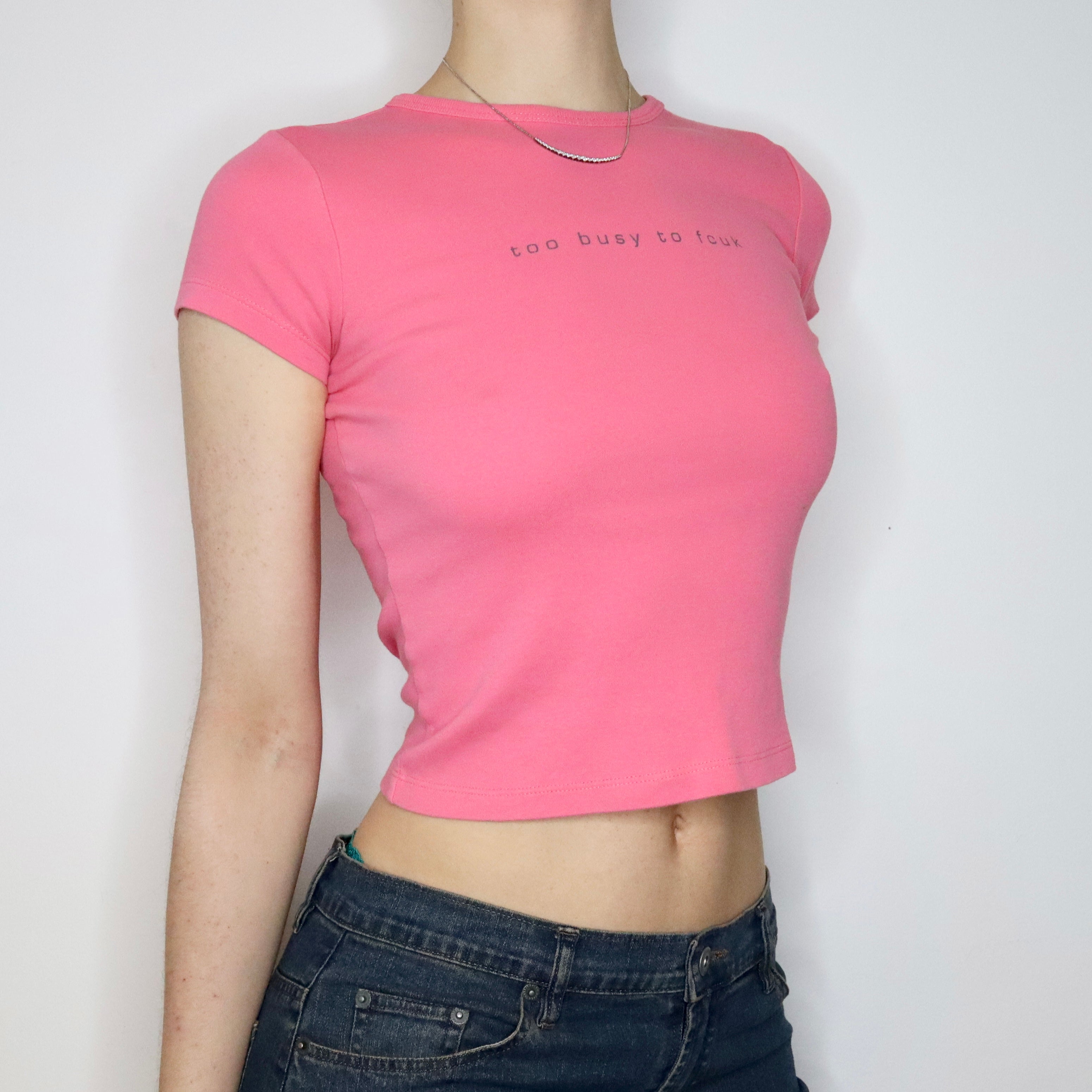 French Connection Pink Baby Tee (Small)