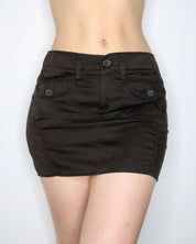 Dark Brown Cargo Mini Skirt (Medium) 