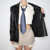 Black Leather Zip Up Jacket (L-XL)