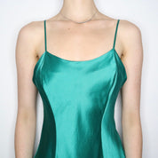 Emerald Silk Slip Dress (Medium)