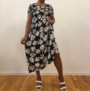 Black daisy dress