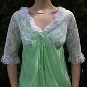 Green Lace Peignoir Set (S-M)