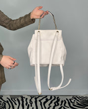 White Leather Mini Backpack