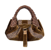 Fendi Brown Velvet Spy Bag