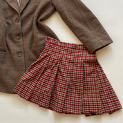 Plaid pleated mini skirt