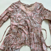 y2k asymmetrical floral top