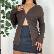 90s brown cardigan