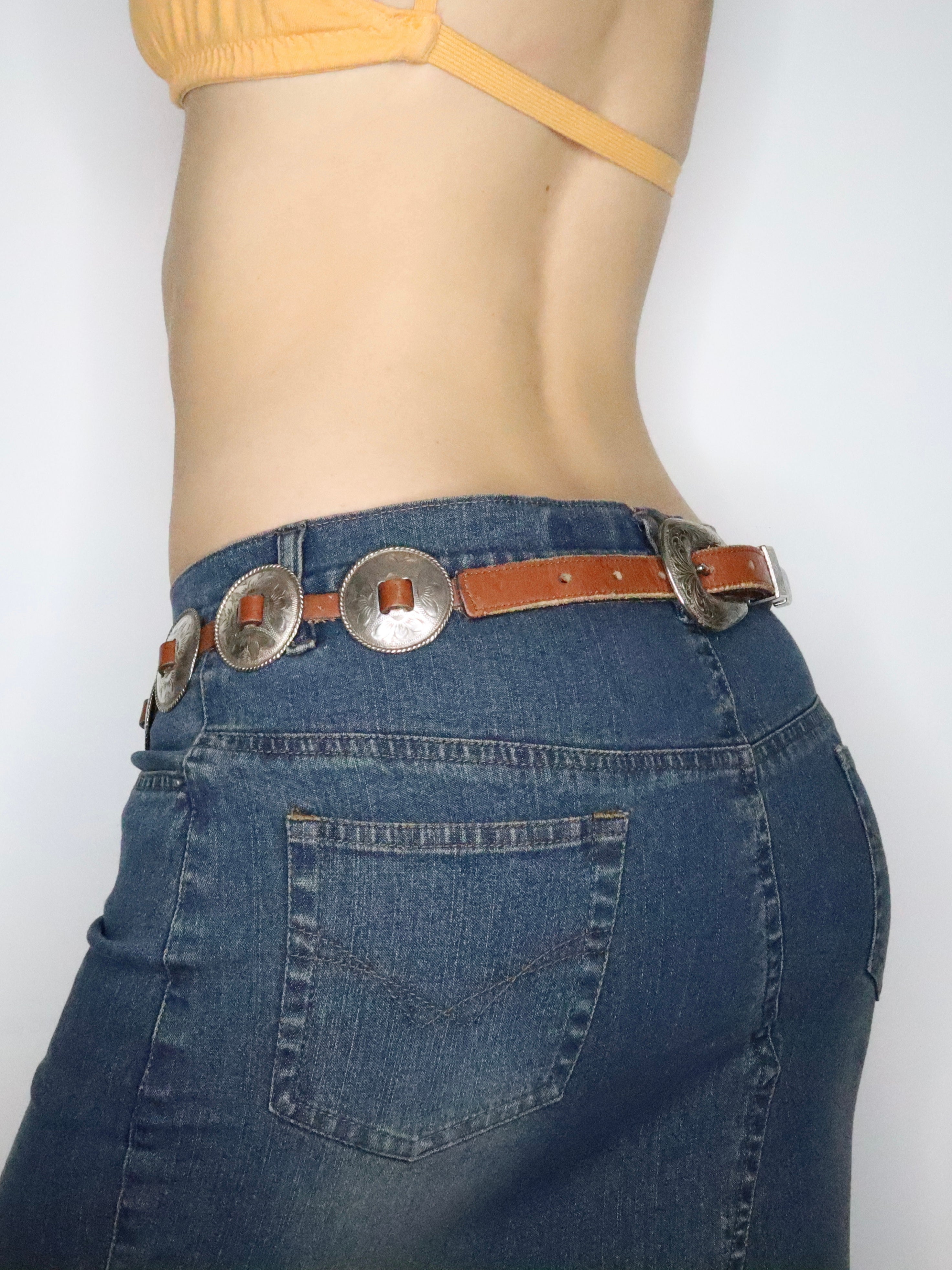 Silver Medallion Western Belt (M-L) 