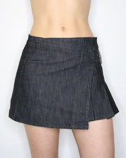 Asymmetrical Denim Mini Skirt (Small) 