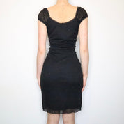 Black Glitter Milkmaid Dress (M-L)