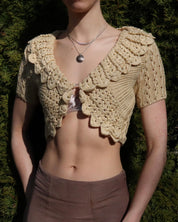 Cropped Crochet Cardigan (S-M) 