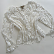 Sheer lace button up