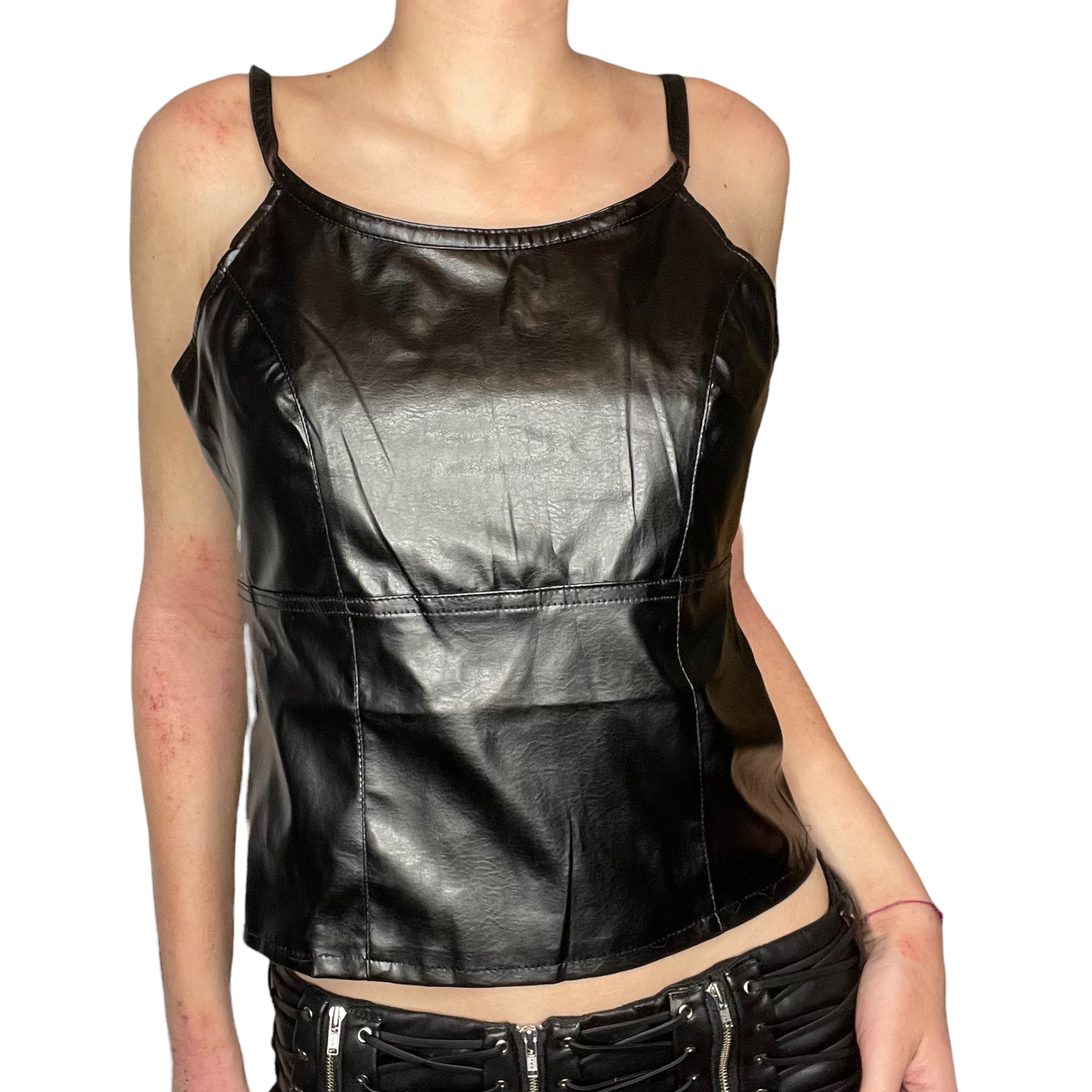 Faux leather top