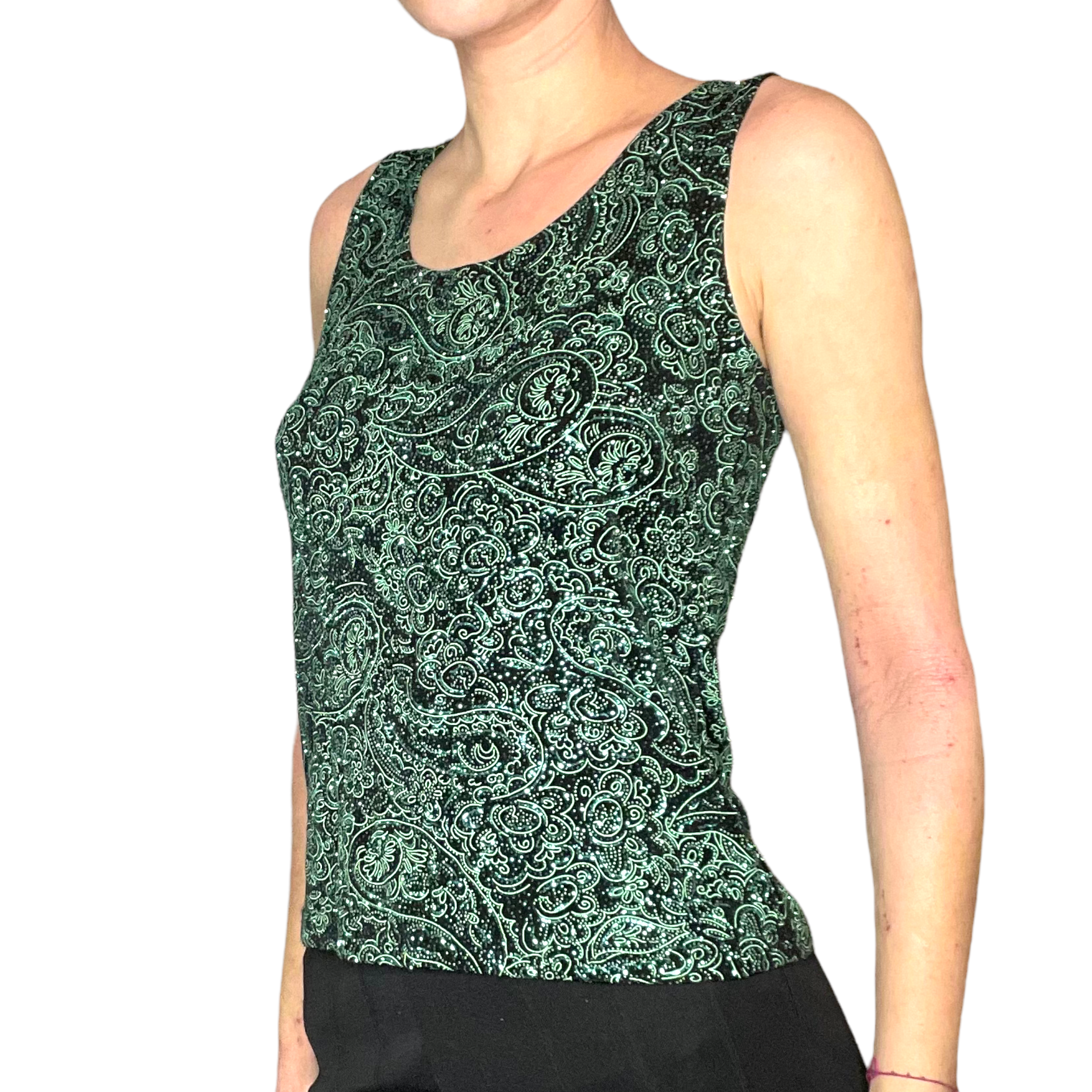 glittery paisley top
