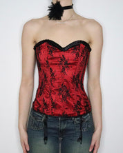 Red Lace Overlay Corset (Medium) 