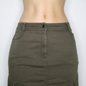 Long Green Cargo Skirt (Medium)