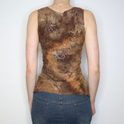 Brown Boho Babydoll Top (S-M) 