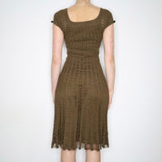 Betsey Johnson Olive Green Crochet Dress (XS-S)