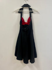 Retro Black and Red Halter Dress