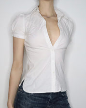 White Button Up Blouse (Small) 