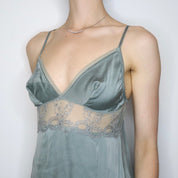 Sage Silk Babydoll Slip (Medium) 