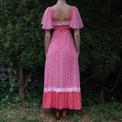 Red Pinstripe Prairie Dress (XS)