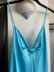 Liquid baby blue silk