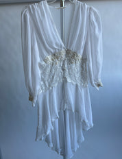 Sheer white lace bridal robe