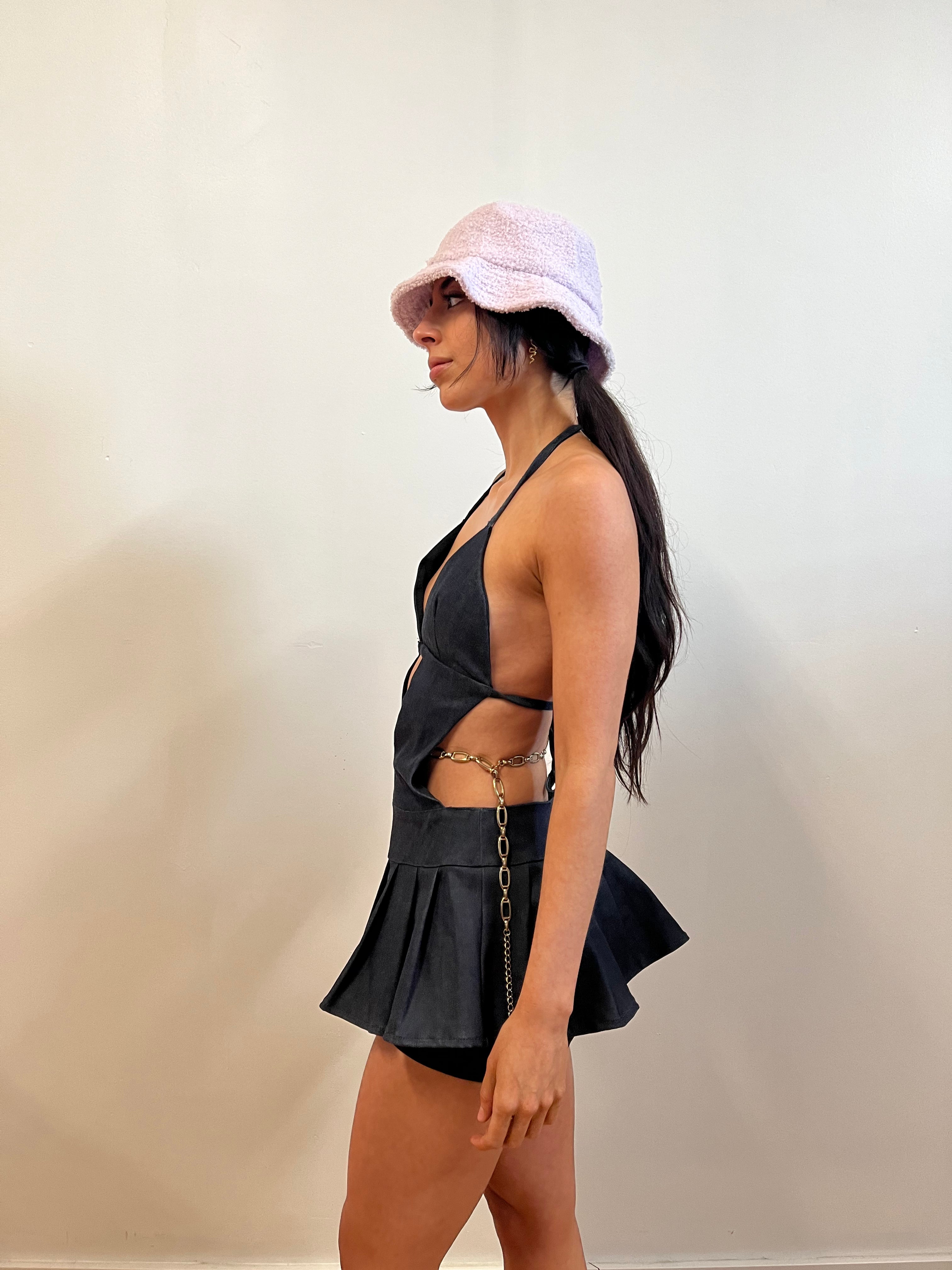 denim micro mini dress