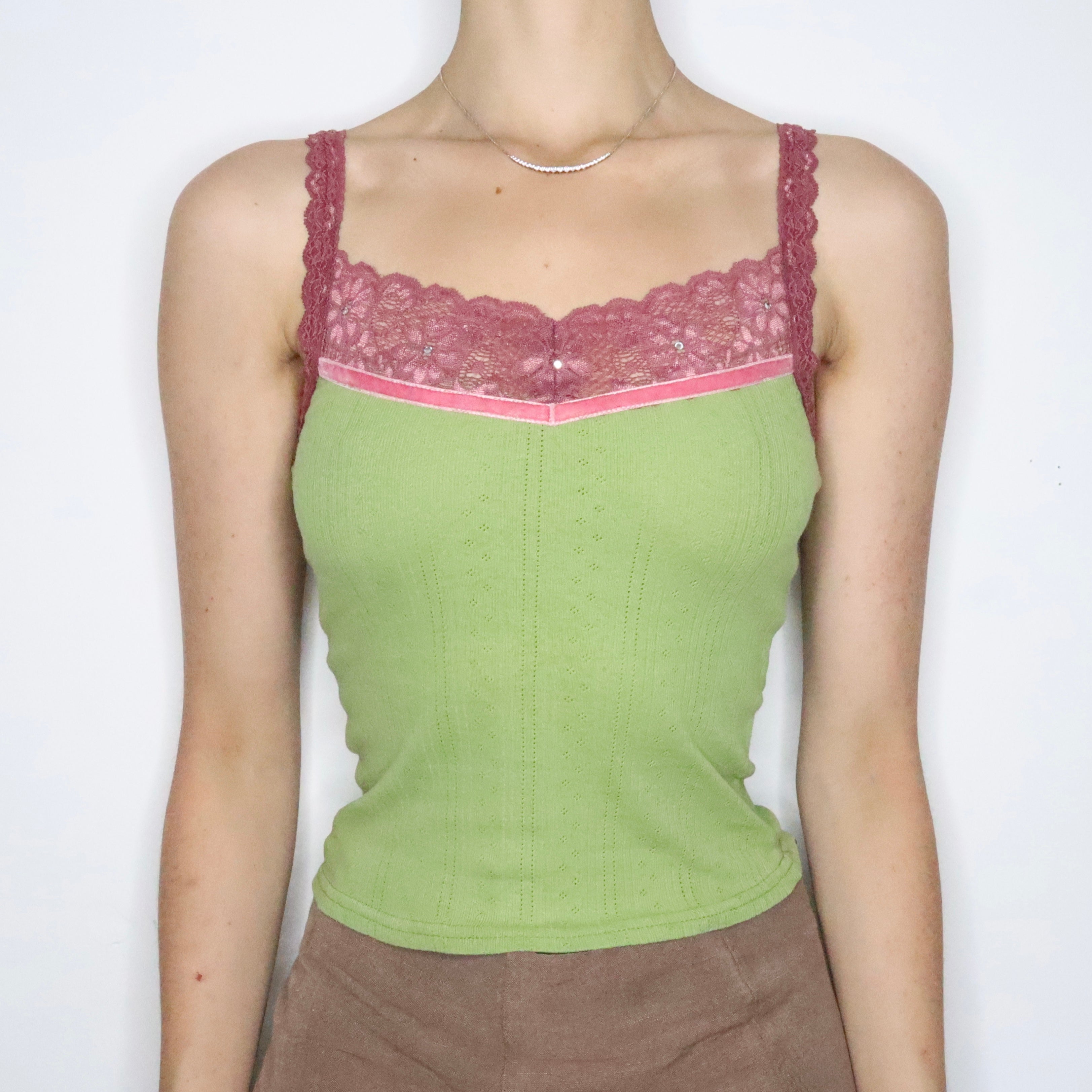 Green Pointelle Fairy Cami (XS)