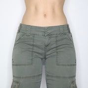 Khaki Green Cargo Capris (S-M) 