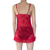 Red lace slip