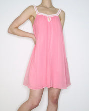 60s Pink Babydoll Nightgown (M)