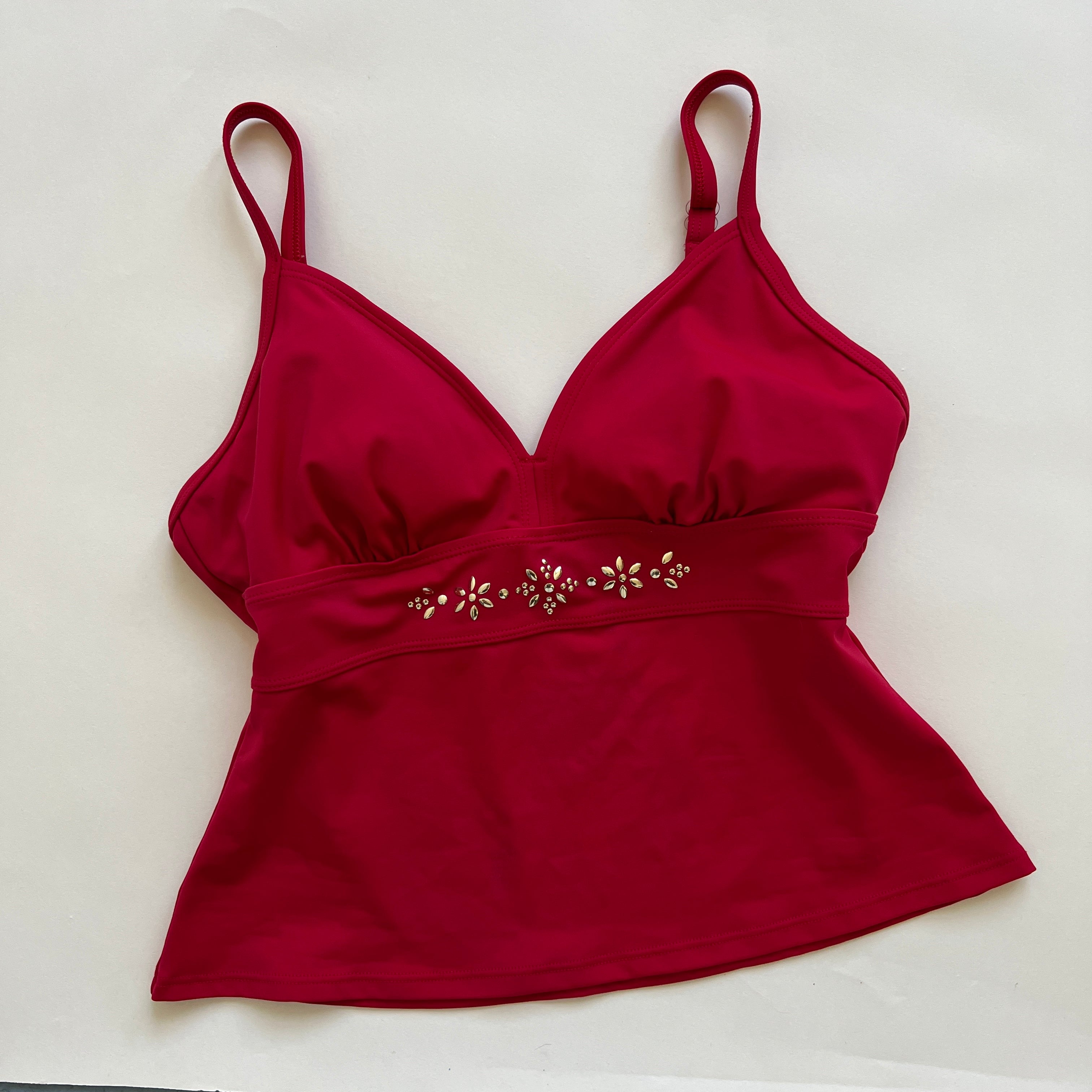 Red & gold swim cami