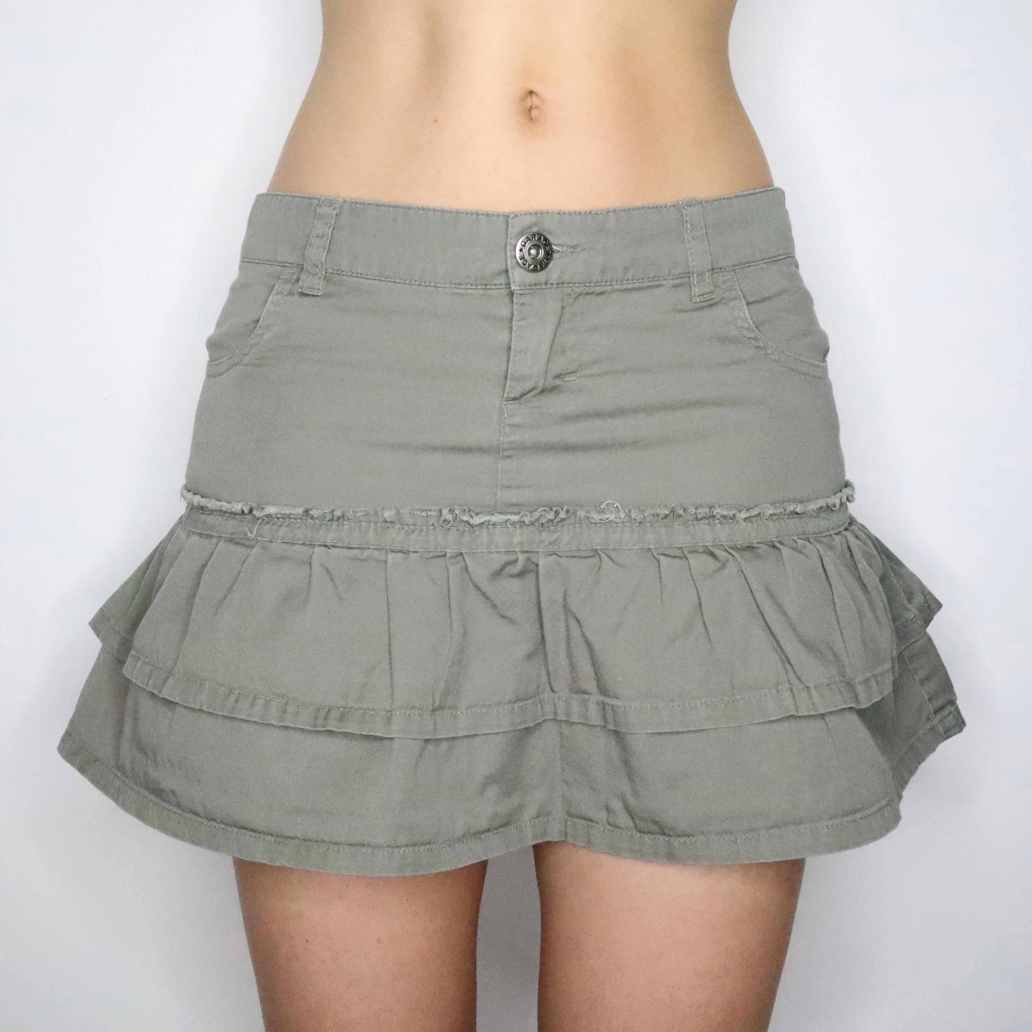 Khaki Green Mini Skirt (Small)