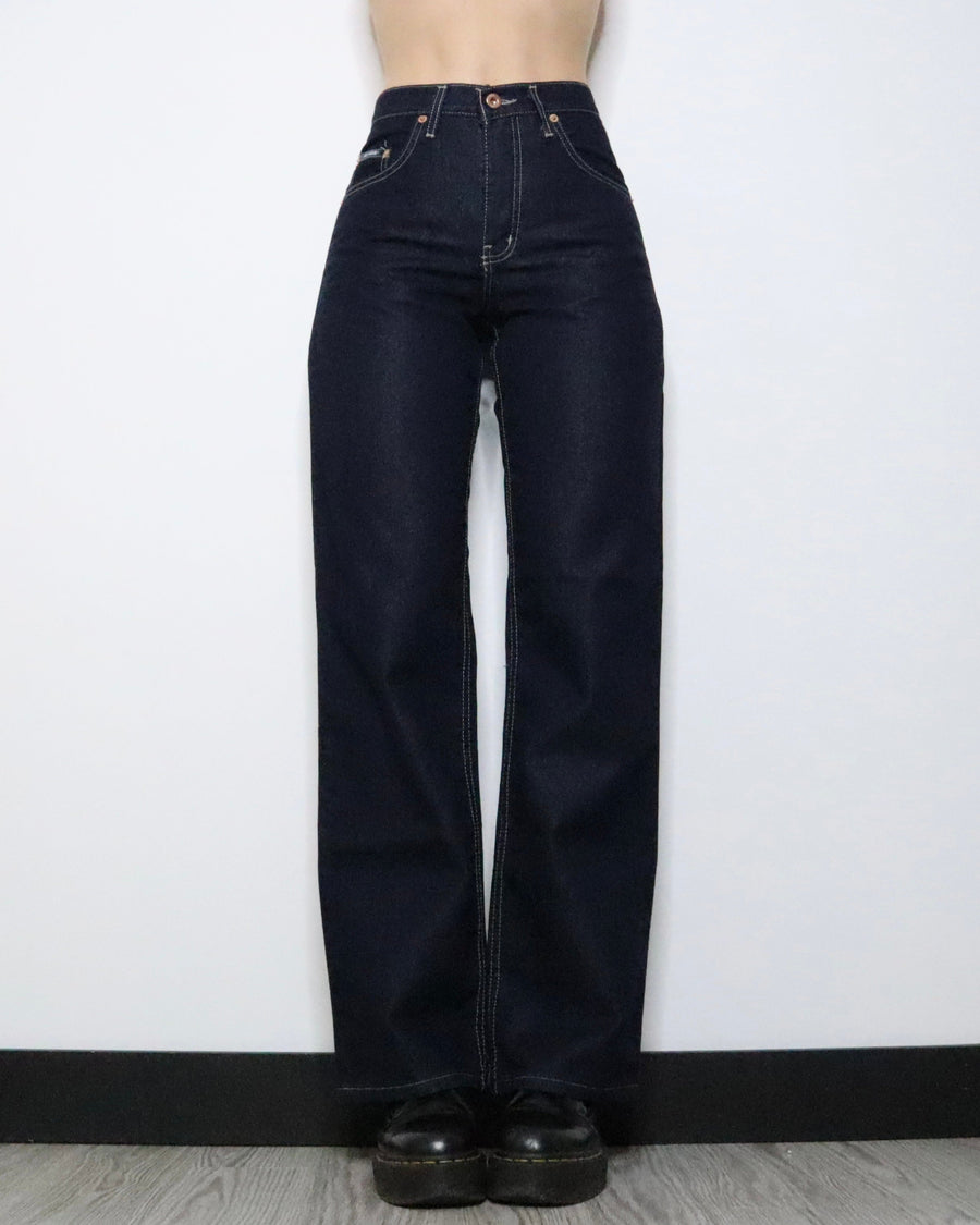 High Waisted Wide Leg Jeans (Small) 