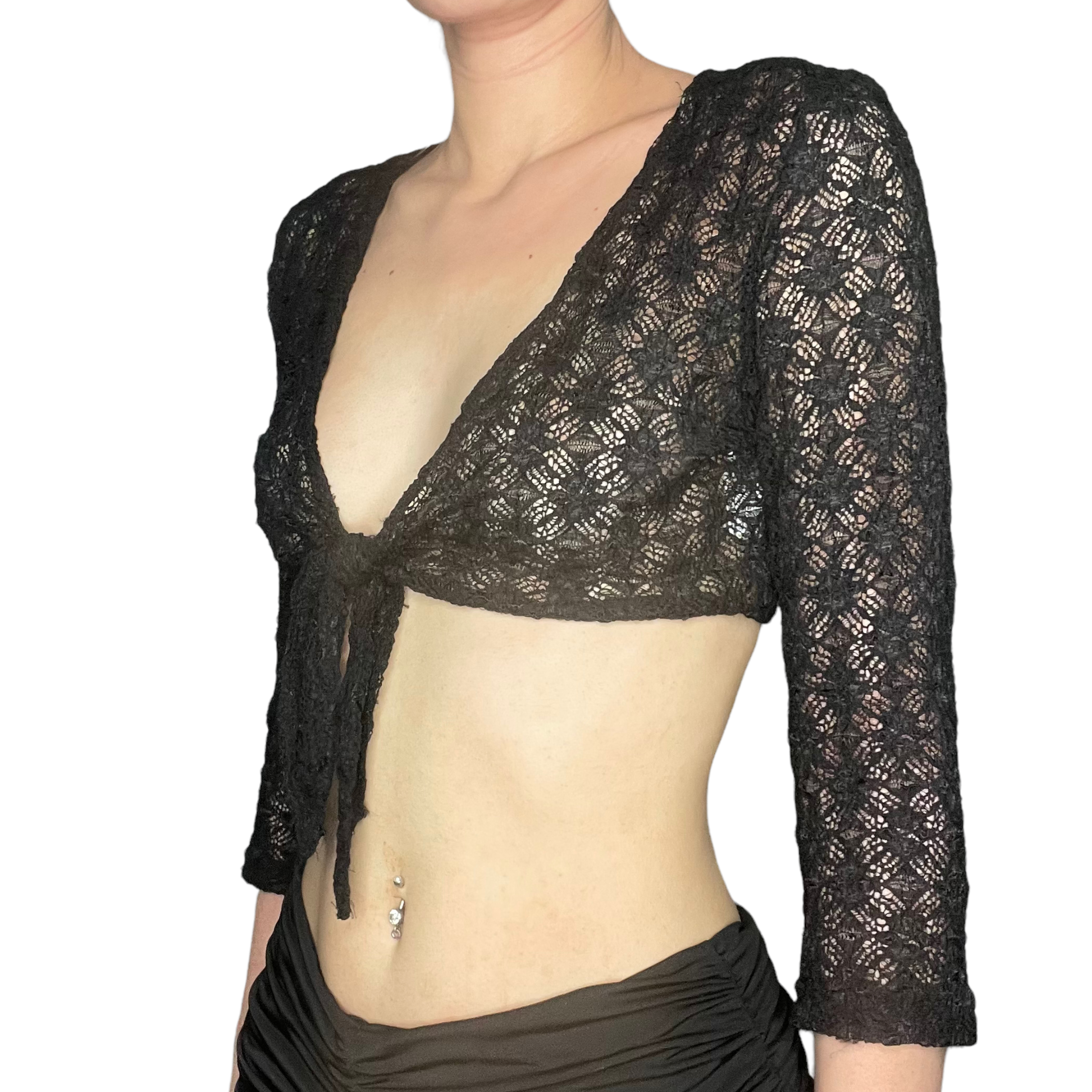 lace tie top