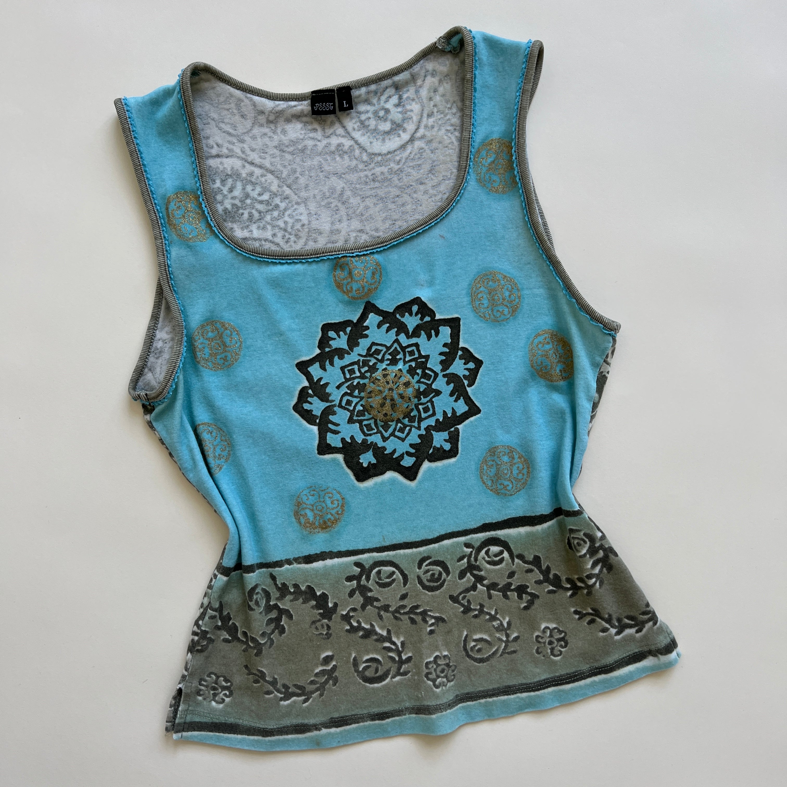 00s boho print tank