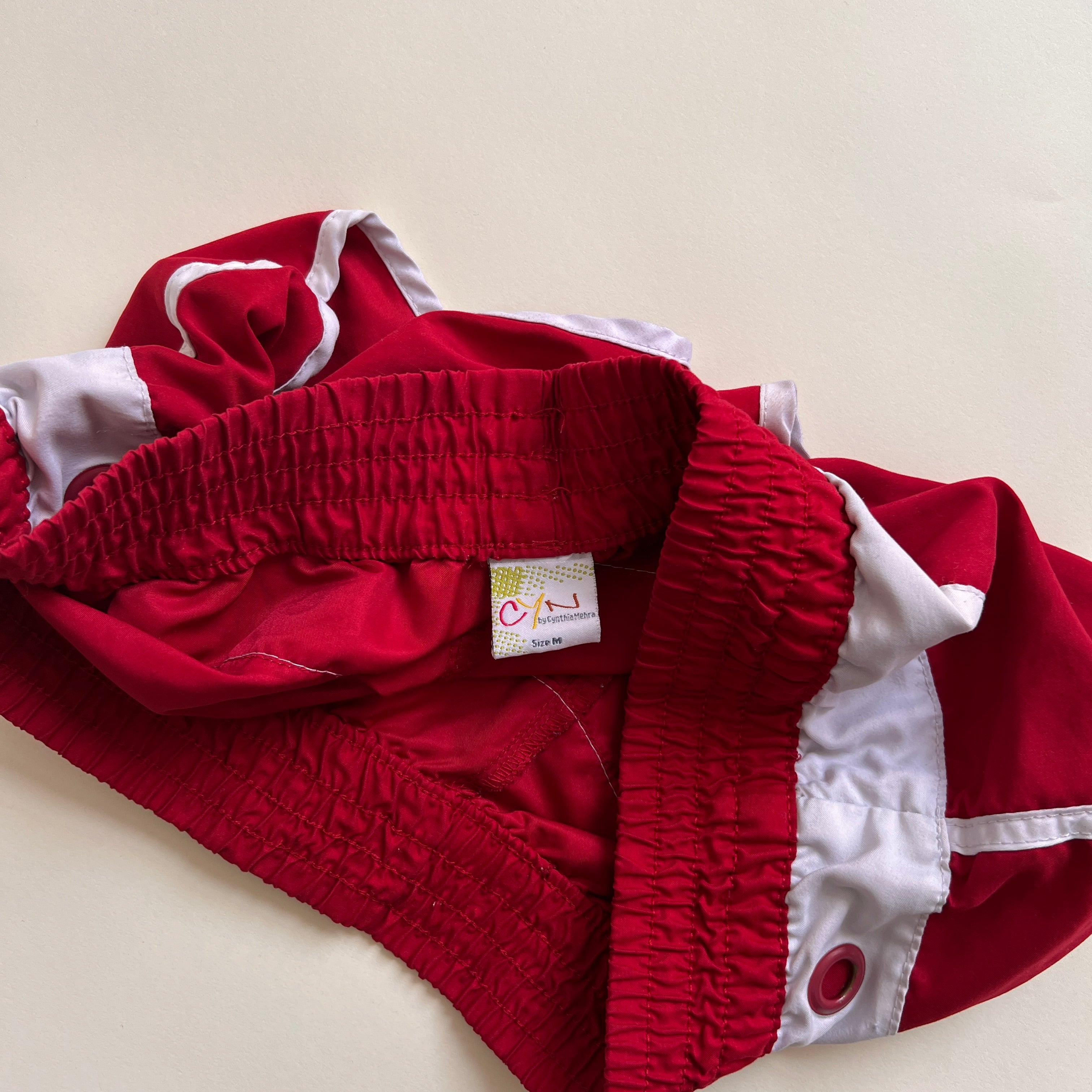 Red stripe track shorts