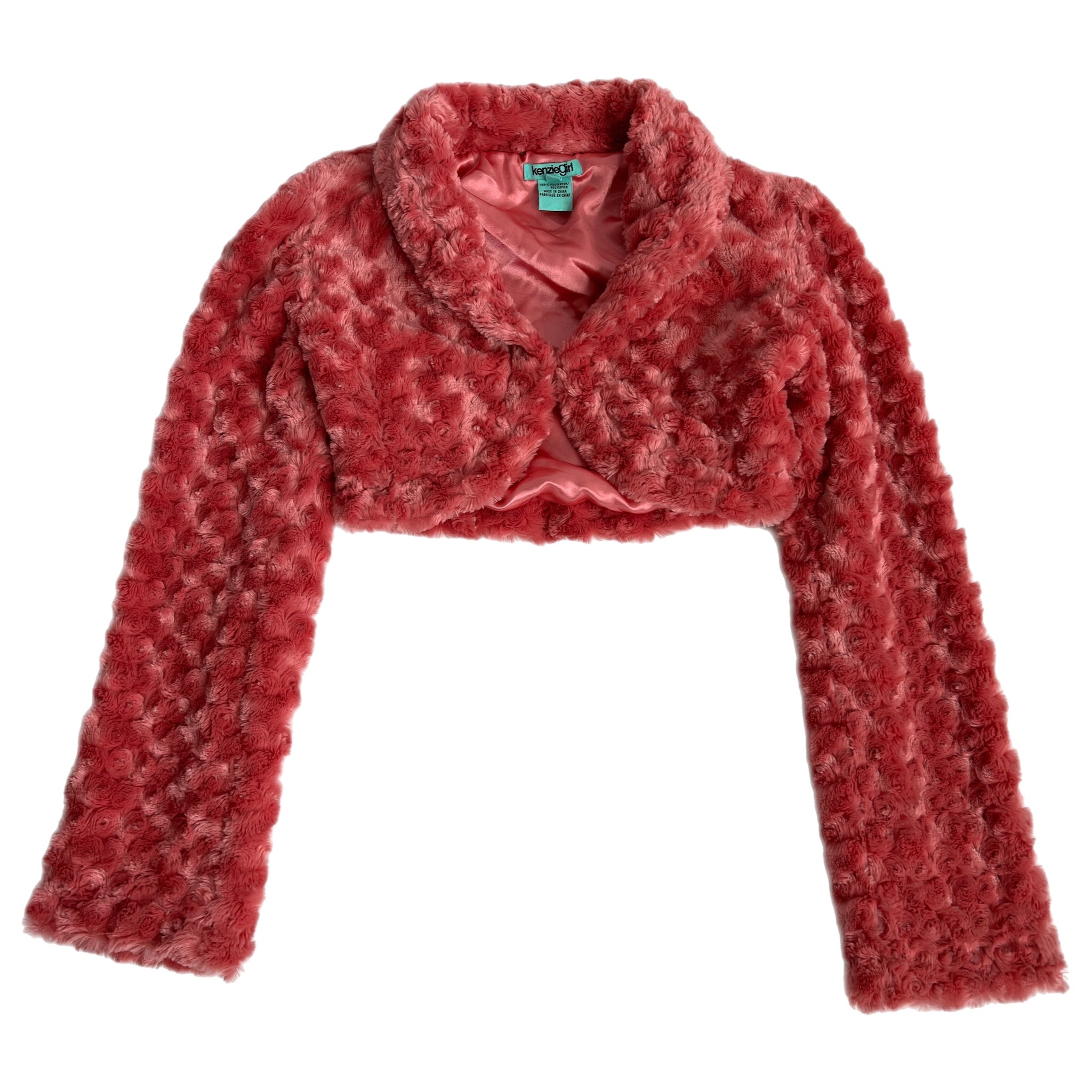 Faux pink cropped jacket xs/s