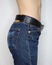 Black Embossed Leather Belt (L-XL) 