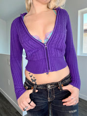 Cropped Zip Up Sweater