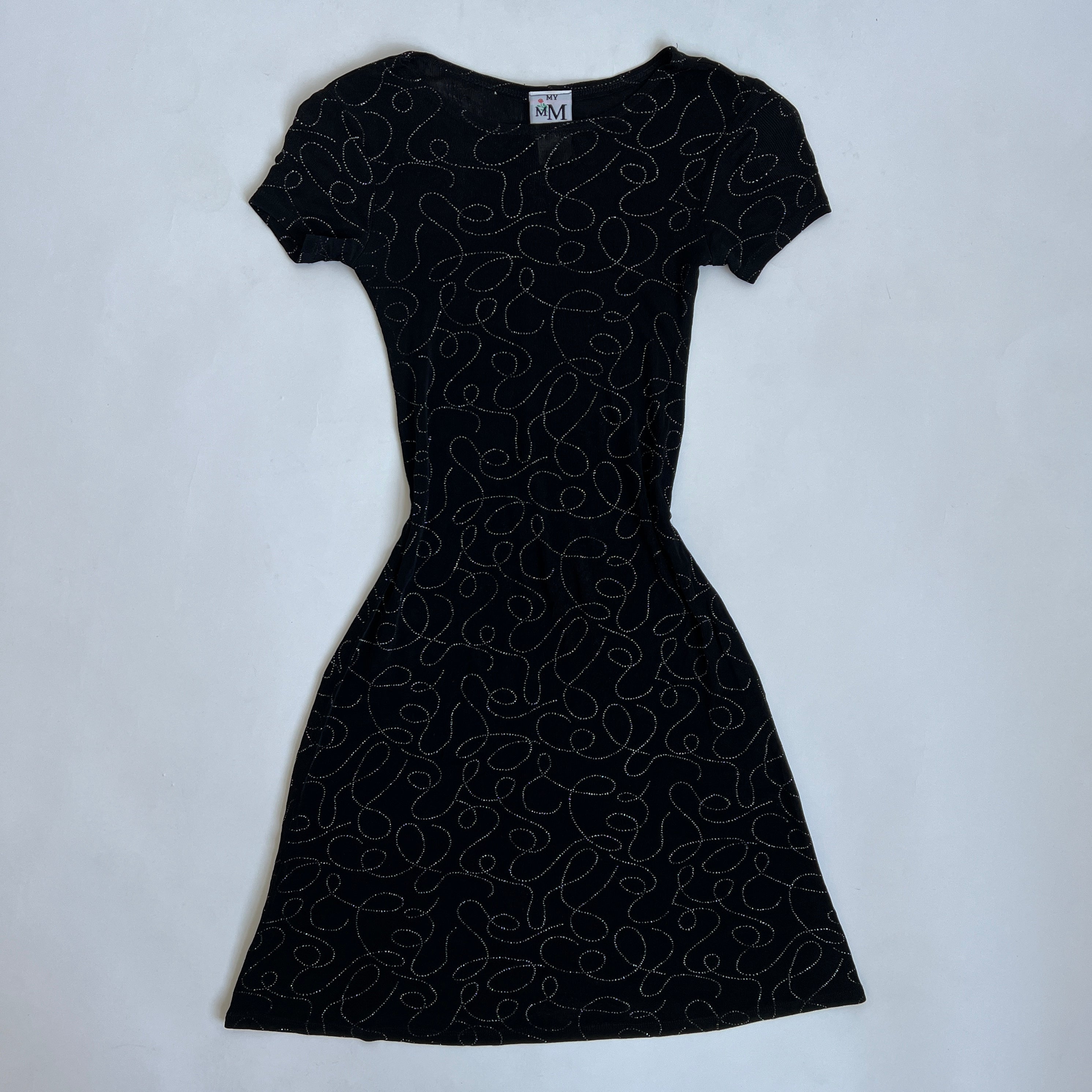 90s slinky glitter dress